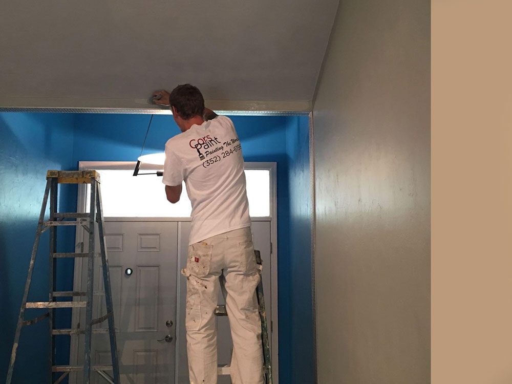 image_6483441 man painting the side of a house while standing on a ladder